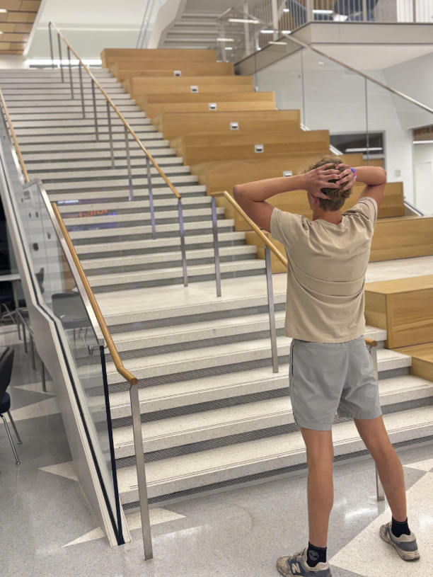 Patient struggling with stairs